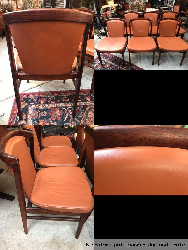6 chaises palissandre dyrlund cuir