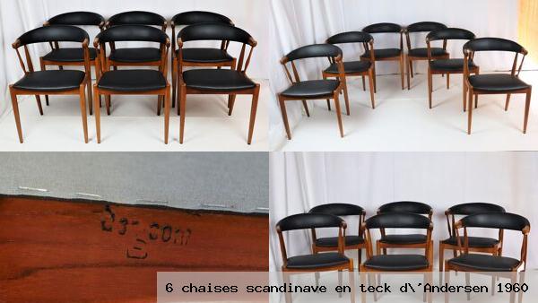 6 chaises scandinave en teck d andersen 1960