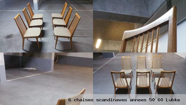 6 chaises scandinaves annees 50 60 lubke