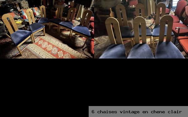 6 chaises vintage en chene clair