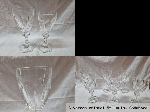 6 verres cristal st louis chambord
