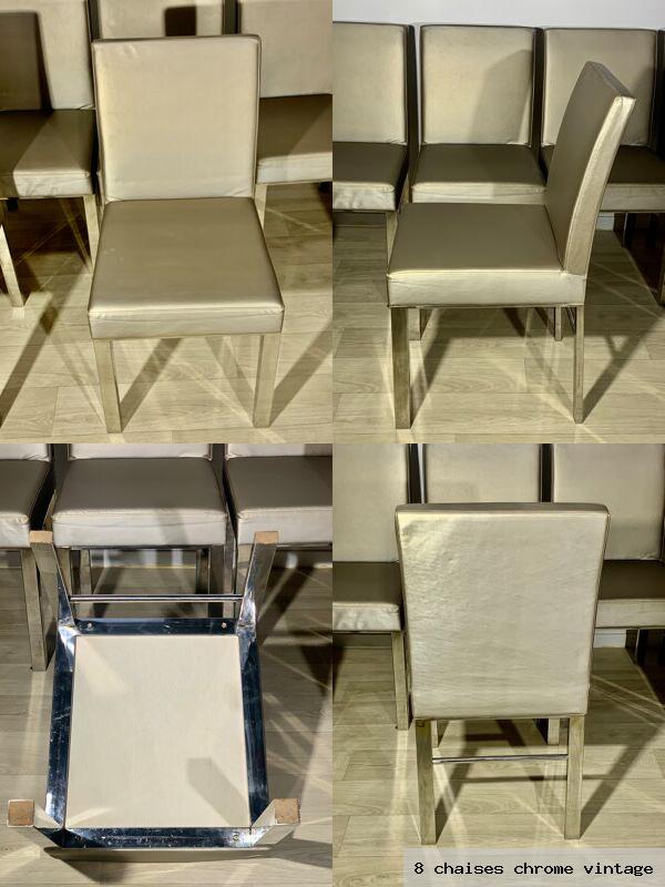 8 chaises chrome vintage