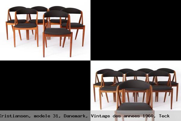 8 chaises de salle a manger kai kristiansen modele 31 danemark vintage des annees 1960 teck