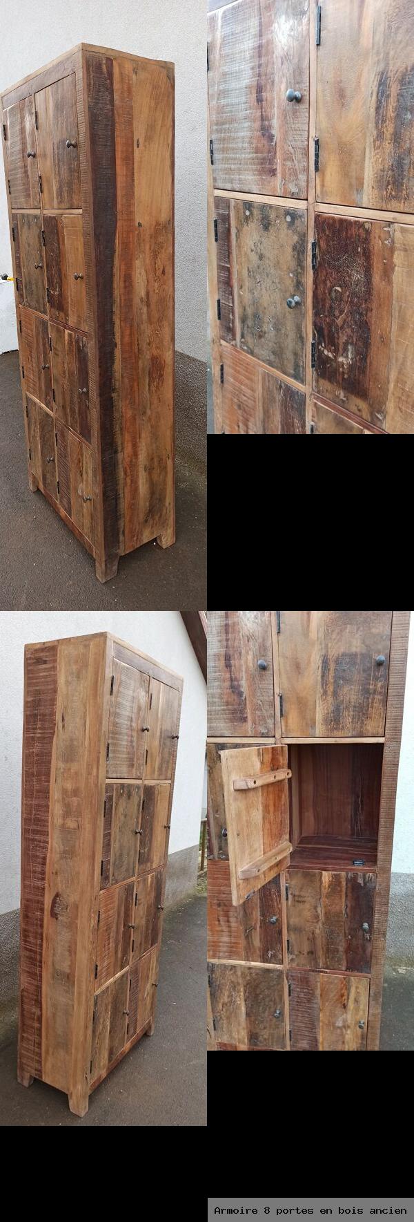 Armoire 8 portes en bois ancien