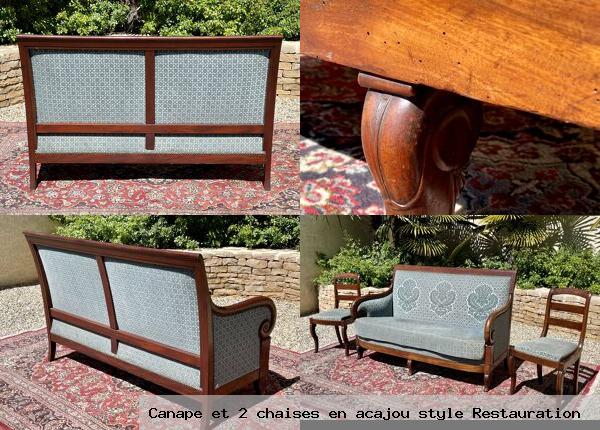 Canape et 2 chaises en acajou style restauration