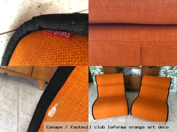 Canape fauteuil club laforma orange art deco