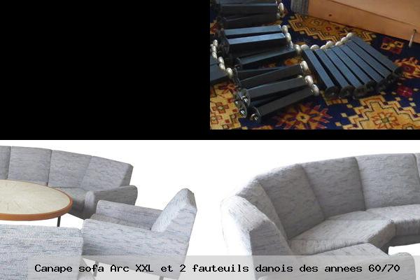 Canape sofa arc xxl et 2 fauteuils danois des annees 60 70