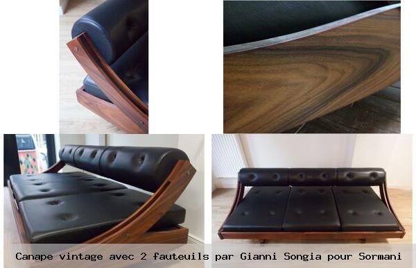 Canape vintage avec 2 fauteuils par gianni songia pour sormani