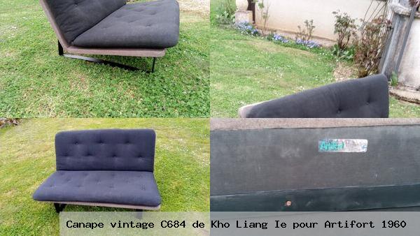 Canape vintage c684 de kho liang ie pour artifort 1960