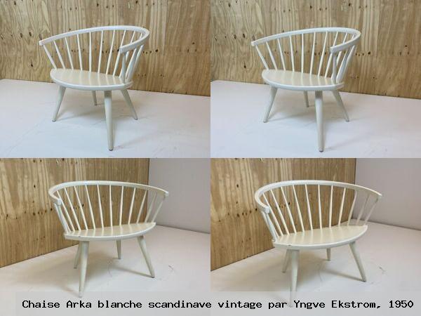 Chaise arka blanche scandinave vintage par yngve ekstrom 1950