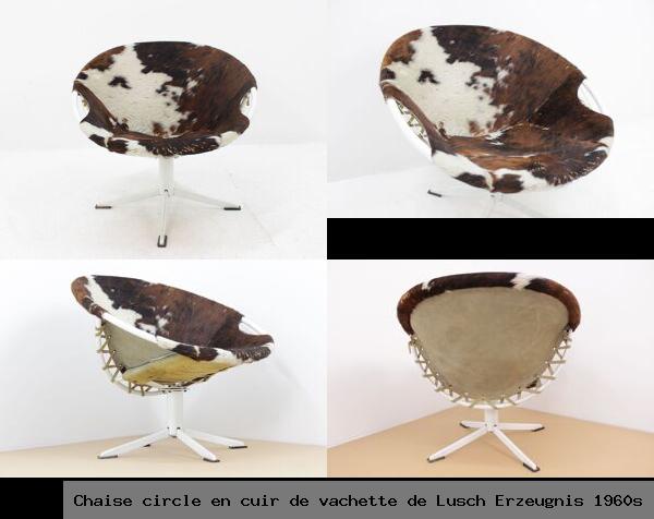 Chaise circle en cuir vachette lusch erzeugnis 1960s