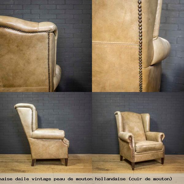Chaise daile vintage peau hollandaise cuir 