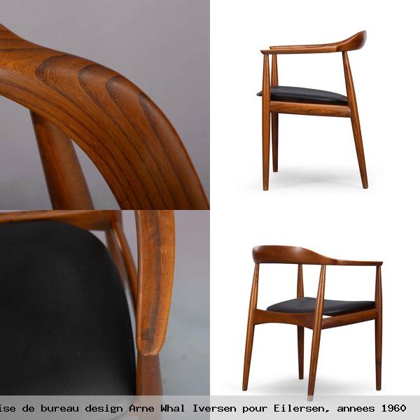 Chaise de bureau design arne whal iversen pour eilersen annees 1960