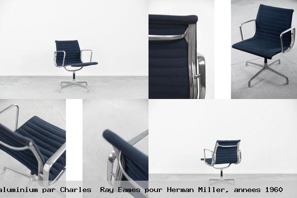 Chaise de bureau ea 108 en aluminium par charles ray eames pour herman miller annees 1960