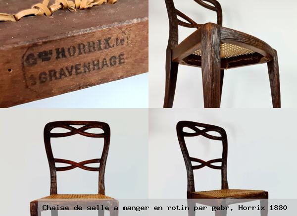 Chaise de salle a manger en rotin par gebr horrix 1880