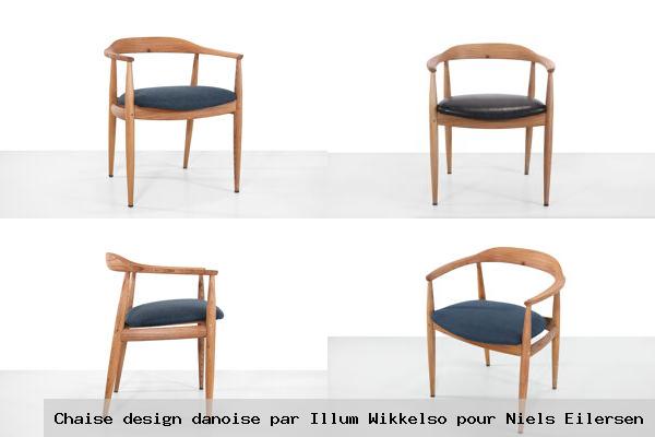 Chaise design danoise par illum wikkelso pour niels eilersen
