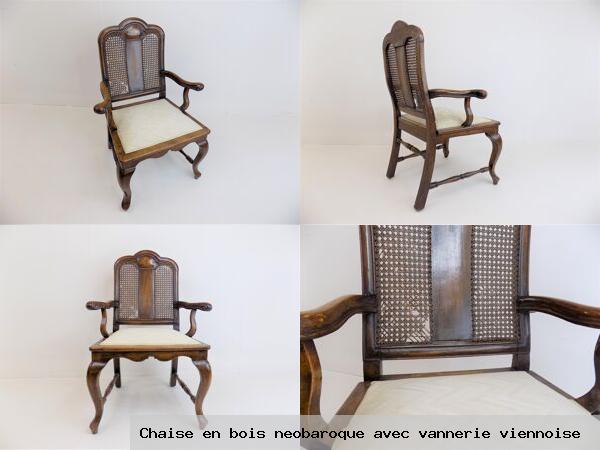 Chaise en bois neobaroque avec vannerie viennoise