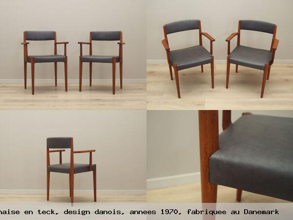 Chaise en teck design danois annees 1970 fabriquee au danemark