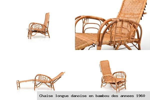 Chaise longue danoise en bambou des annees 1960