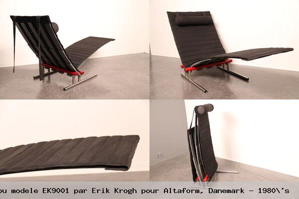 Chaise longue flugtstol ou modele ek9001 par erik krogh pour altaform danemark 1980 s