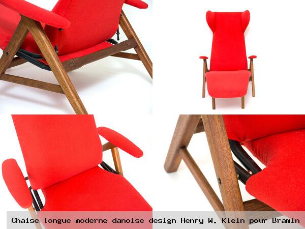 Chaise longue moderne danoise design henry w klein pour bramin