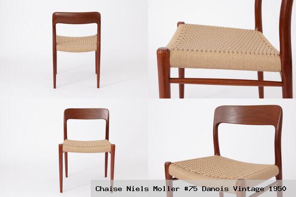 Chaise niels moller 75 danois vintage 1950