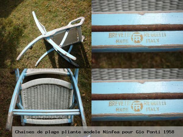 Chaises de plage pliante modele ninfea pour gio ponti 1958