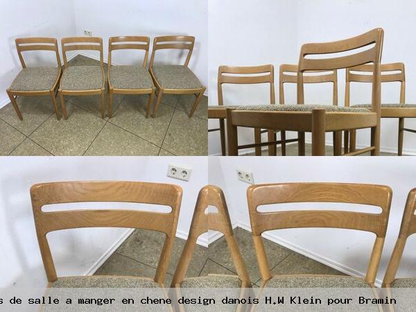 Chaises de salle a manger en chene design danois h w klein pour bramin