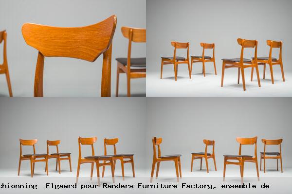 Chaises de salle a manger en teck danois milieu siecle par schionning elgaard pour randers furniture factory ensemble de