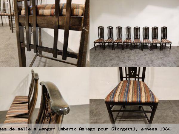 Chaises de salle a manger umberto asnago pour giorgetti annees 1980