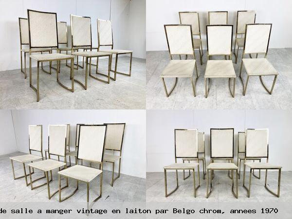 Chaises de salle a manger vintage en laiton par belgo chrom annees 1970