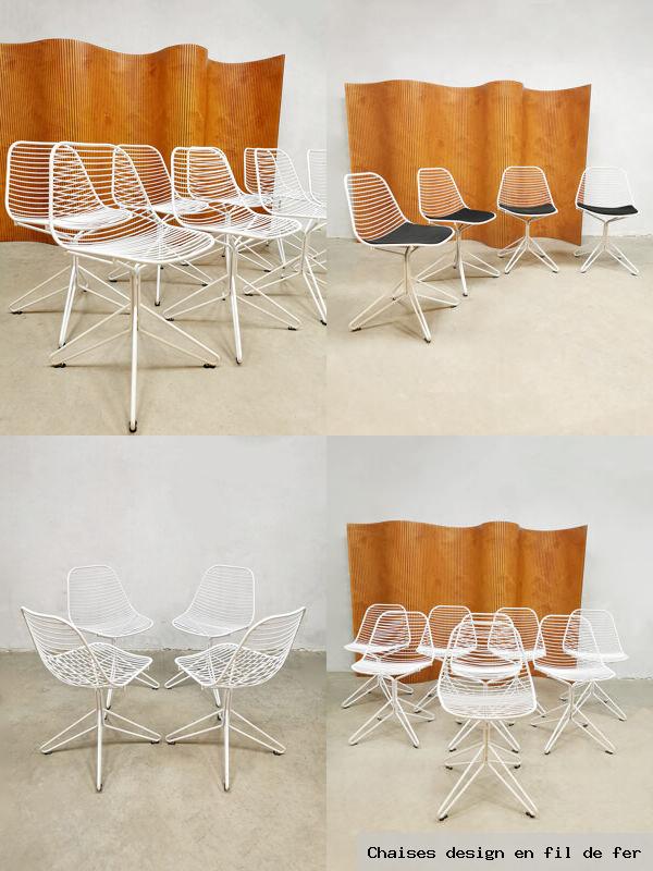 Chaises design en fil de fer