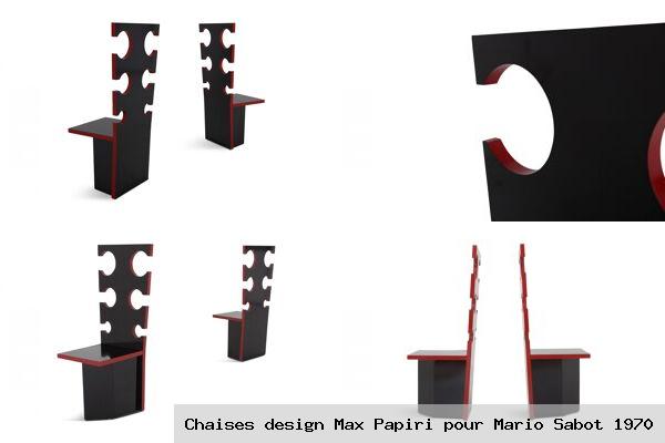 Chaises design max papiri pour mario sabot 1970