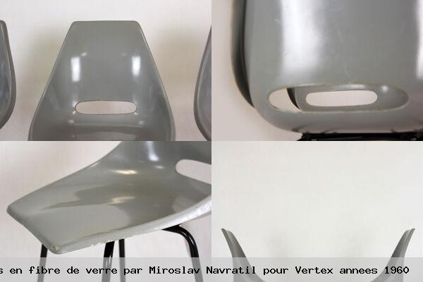 Chaises en fibre de verre par miroslav navratil pour vertex annees 1960