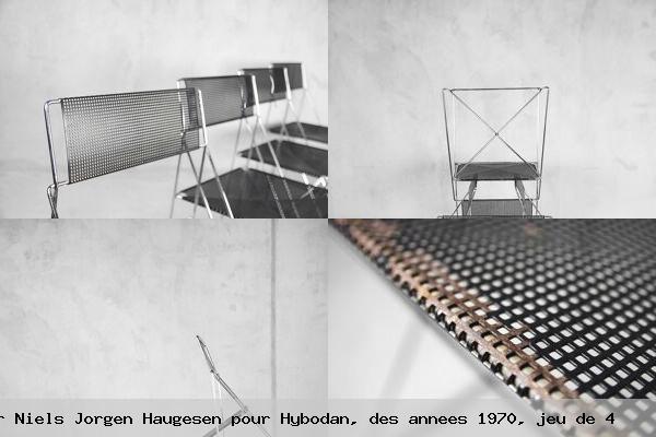 Chaises metal minimaliste x line par niels jorgen haugesen pour hybodan des annees 1970 jeu 4