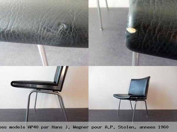 Chaises modele ap40 par hans j wegner pour a p stolen annees 1960