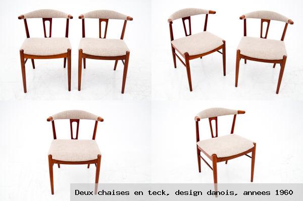 Deux chaises en teck design danois annees 1960