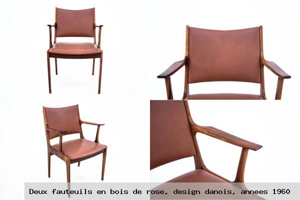 Deux fauteuils en bois de rose design danois annees 1960