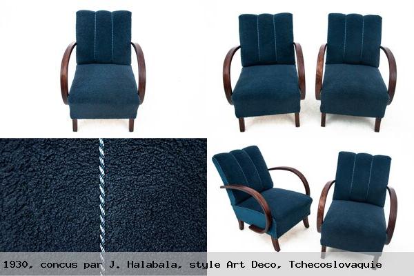 Deux fauteuils h 227 des annees 1930 concus par j halabala style art deco tchecoslovaquie