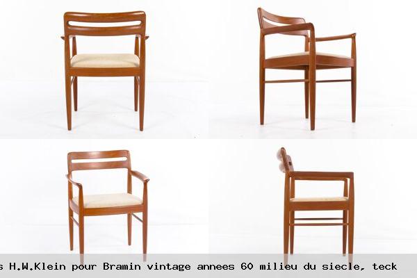 Deux fauteuils h w klein pour bramin vintage annees 60 milieu du siecle teck