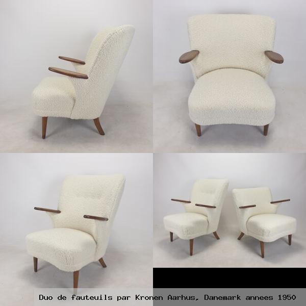 Duo de fauteuils par kronen aarhus danemark annees 1950
