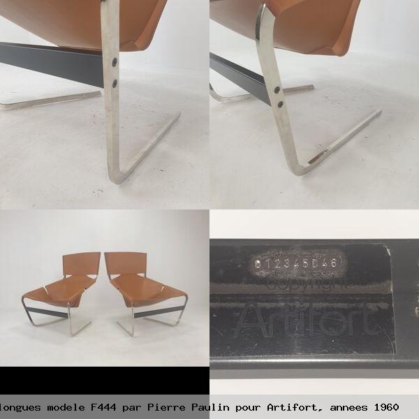 Ensemble de 2 chaises longues modele f444 par pierre paulin pour artifort annees 1960