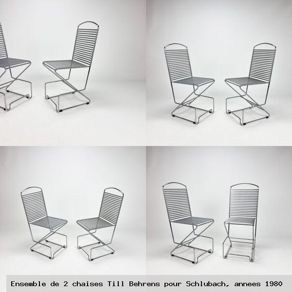 Ensemble de 2 chaises till behrens pour schlubach annees 1980