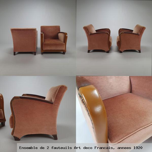 Ensemble de 2 fauteuils art deco francais annees 1920