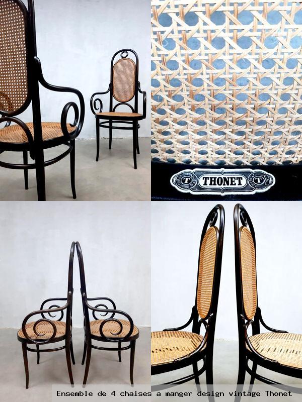 Ensemble de 4 chaises a manger design vintage thonet