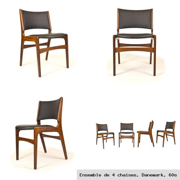Ensemble de 4 chaises danemark 60s