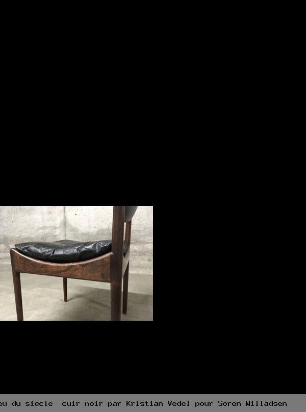 Ensemble de 4 chaises en palissandre danoise modele modus rio milieu siecle cuir noir par kristian vedel pour soren willadsen