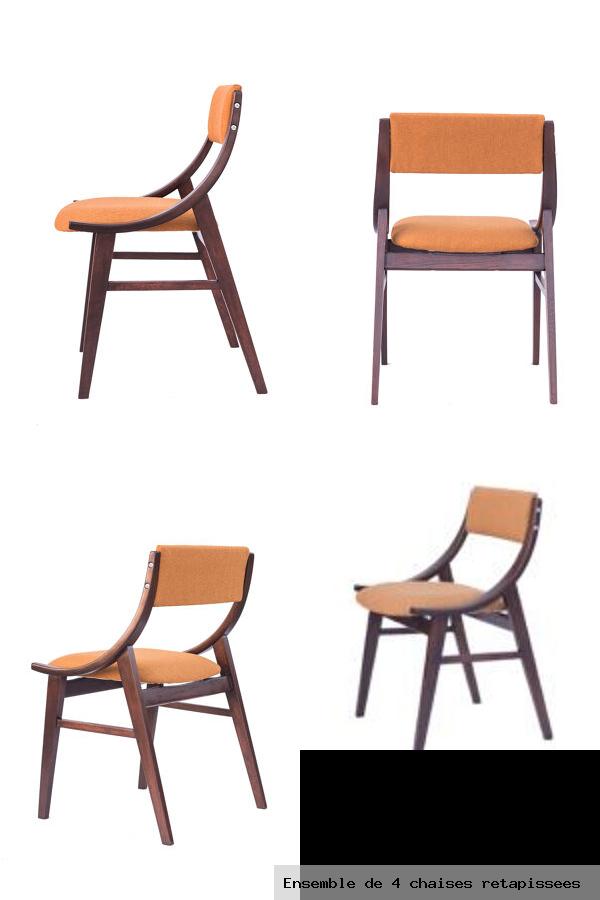 Ensemble de 4 chaises retapissees