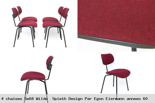 Ensemble de 4 chaises se68 wilde spieth design par egon eiermann annees 60