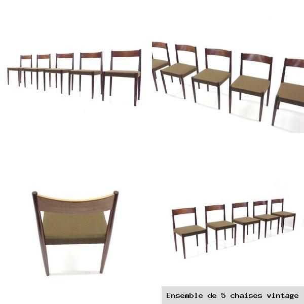 Ensemble de 5 chaises vintage